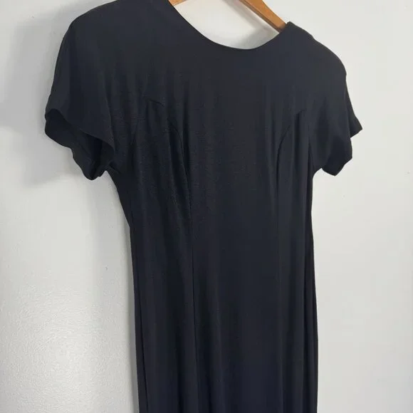 Vintage Black Back Bow Midi Cocktail Dress - Size XS/S - Picture 5 of 11